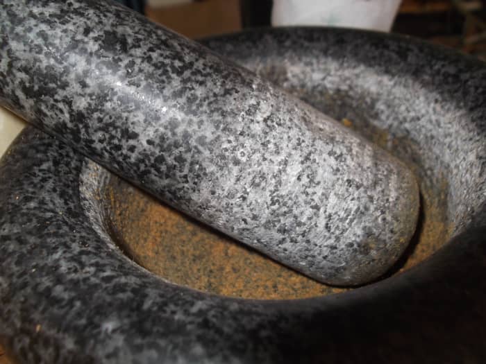 Smells great, looks great, feels great. Off-grid cooking is ideally suited to a mortar and pestle. I like to leave a little of the herbs in the base of the mortar to enhance the kitchen experience. :)