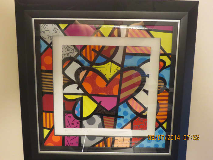 "FLYING HEART", ROMERO BRITTO, 3-dimensional giclee construction, cut-outs in serigraphy/2007 (Carnival Spirit, 2011)