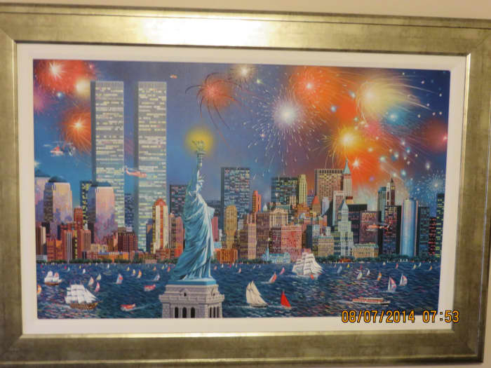 "MANHATTAN CELEBRATION", ALEXANDER CHEN, Embellished giclee in color on canvas,signed, 2006 (Norwegian Epic 2013)