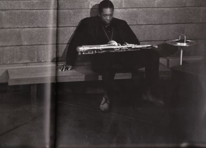 John Coltrane t Rudy Van Gelder's studio in New York, during the ABC Records' session for Impulse!, in 1963. He was listening to the playback of "Nancy with the Laughing Face."