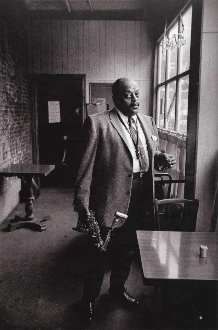 Ben Webster at the Five Spot on 8th Street in New York City, taken on a Sunday afternoon jam session in 1963.