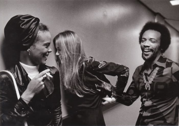 Quincy Jones and Peggy Lipton backstage at the Duke Ellington tribute at CBS TV studios, Los Angeles, 1972