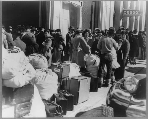 During WWII many American citizens of Japanese decent were interred in concentration camps after losing everything they owned.