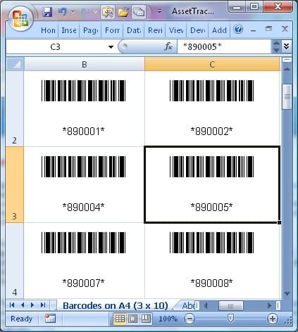 This is an Example of Barcode Assets Tracking that you can make to Track Assets for Home Inventory and Small Businesses Using Free Excel Templates