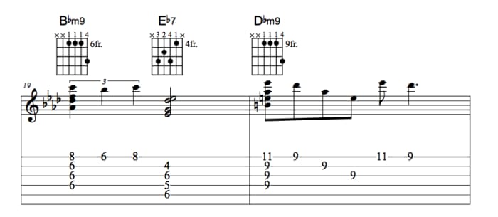 Jazz Guitar Lessons • When Sunny Gets Blue Chord Melody • Chords, Chord ...