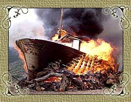 The famous boat burning ceremony, which takes place every December 6th in Komiža. This is a traditional festival and the TV news crews come over to island Vis to enjoy event in the warmer Mediterranean climate.