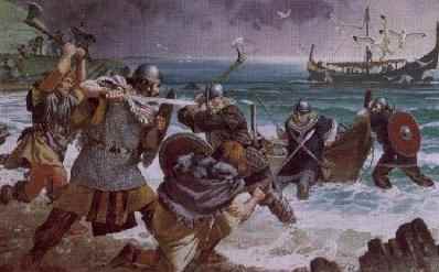 Someimes raiding parties were met with resistance on the shore. Where organised fyrd - or militia - organisation was met fleets grew to counter resistance