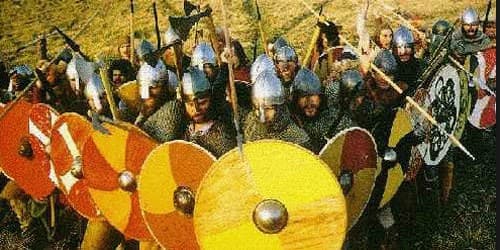 After a series of defeats and near capture Aelfred of Wessex would adopt the 'Wessex wedge' or 'Swine Array' battle formation