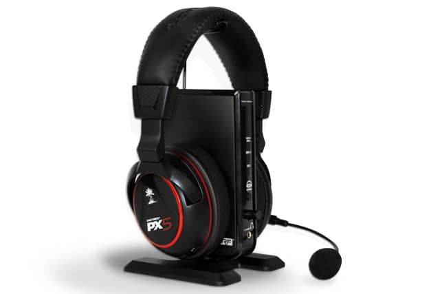 The Turtle Beach Ear Force PX5 wireless headset works with the PS3, Xbox 360 and a computer.