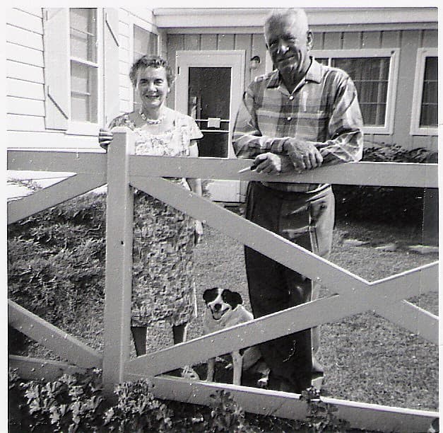 My grandparents moved with us from Wisconsin to McAllen. Here they are in Wisconsin. I took this photo with my first Brownie camera.