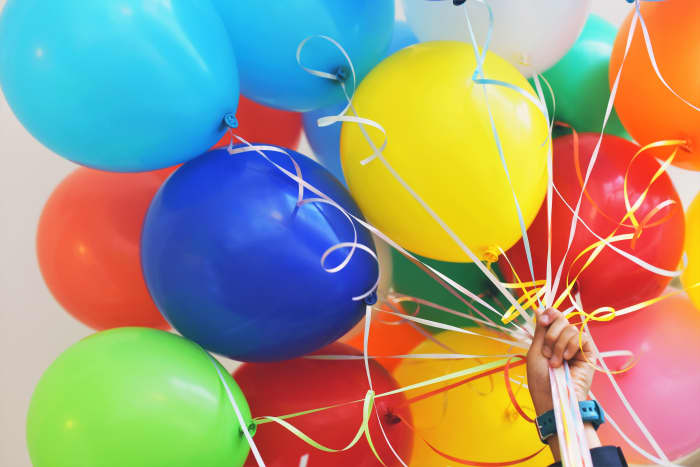 Balloons are fun, but someone with a latex allergy should check what the balloons are made of before they touch them.