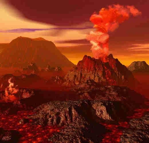 Muspellheim, land of fire - like Iceland's 'birth' from the sea thousands of years ago, still active, still increasing in size