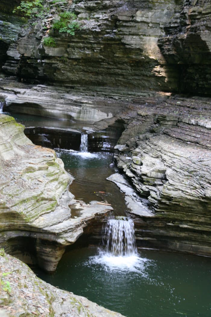 Cascades along the trail of Watkin's Glen, just one of many gorgeous hikes in the Finger Lakes.