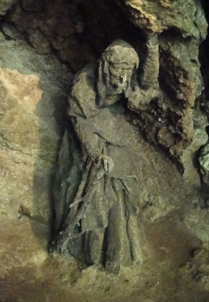 Mother Shipton. A passable stone carving. Speaking of stone, take a look at the petrifying well