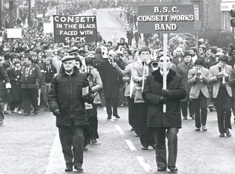 Anti-closure protest march, 1979 - in Maggie's sights even as she set foot in No.10. The works would not see out another year