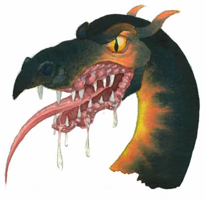 The Lambton Worm struck again! Only the real monster may have had a blue rinse and was noted for her handbagging tendencies when reason lost.