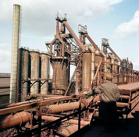 De-commissioned blast furnaces at Consett after closure in 1980. Great subject for photographic journalists, yesterday's news for most, the heart torn out of the community