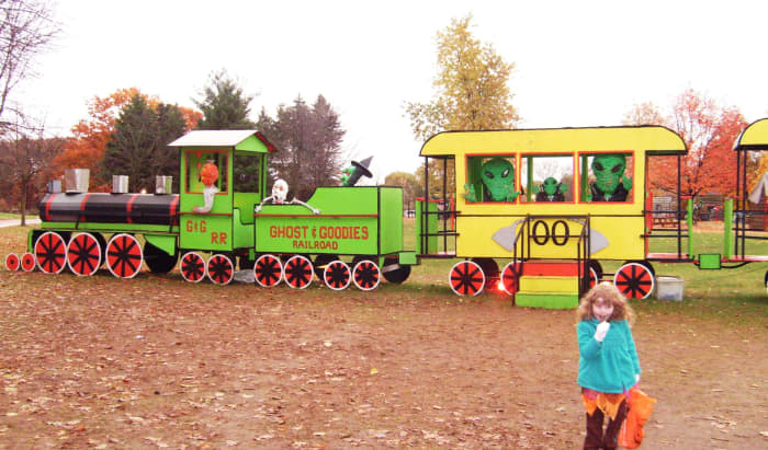 The "Ghosts & Goodies Railroad" of Crossroads Village, mimicking the real Huckleberry Railroad.