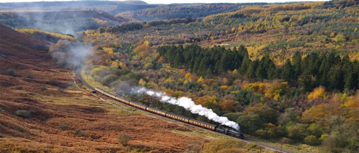 The North Yorkshire Moors Railway near Levisham, seen here at Newtondale - crossing point near Fylingdales, almost there!