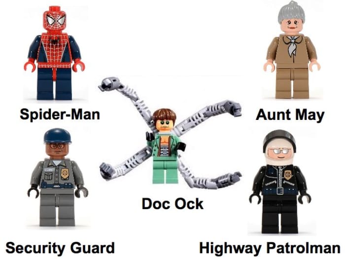 spiderman lego bank robbery