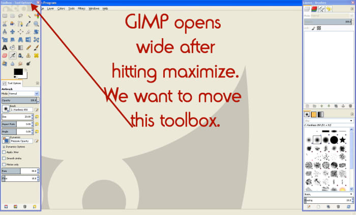 Moving Toolbox in GIMP