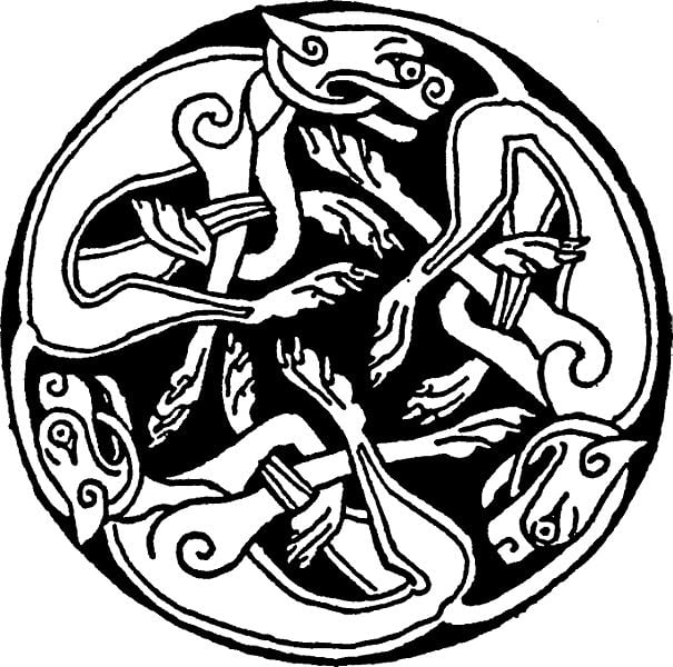 Another Celtic art form, the use of animal motifs in decorating brooches or ornamental earthenware became widespread - and was borrowed extensively by other cultures in the British Isles (Manx-Norse, for example)