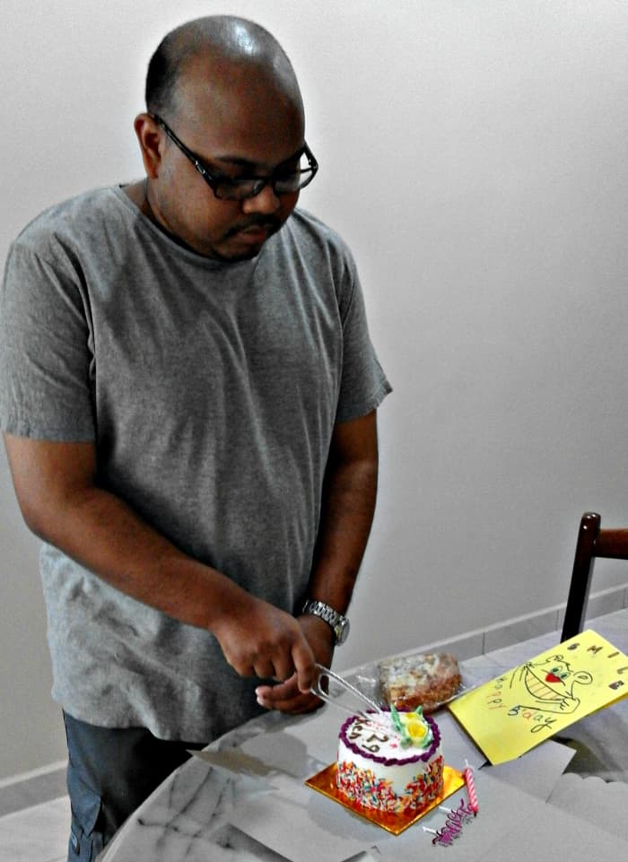 Surprise birthday cake presented by a well-wisher, a day before Ken's birthday.