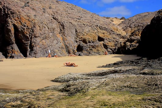 The second cove is believed to be Caleton de San Marcial, 35 metres long and 6 metres wide, You can possibly see in this photo the difficulty of getting down to the cove from the headland behind.