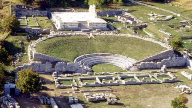 The ruins of Pietrabbondante today in the region of Molise and a Samnite city.