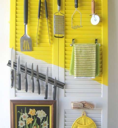 Small Kitchen Organizing Ideas | Click Pic for 20 DIY Kitchen Organization Ideas Re-purposed Doors for Utensils