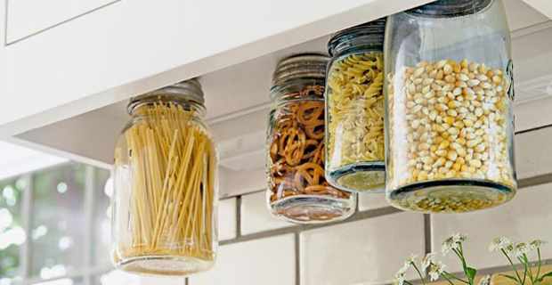 Small Kitchen Organizing Ideas | Click Pic for 20 DIY Kitchen Organization Ideas Screw Canister Lids to Bottom of Cupboards