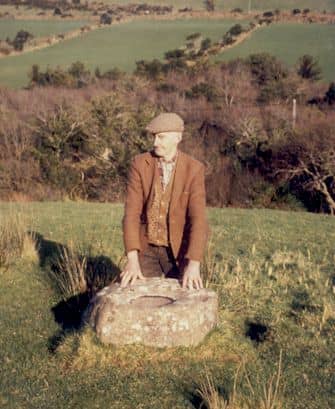 Tom Batt O Connor at the Mad Stone, Gleann na nGealt. Used with kind permission by Brigid O Connor.