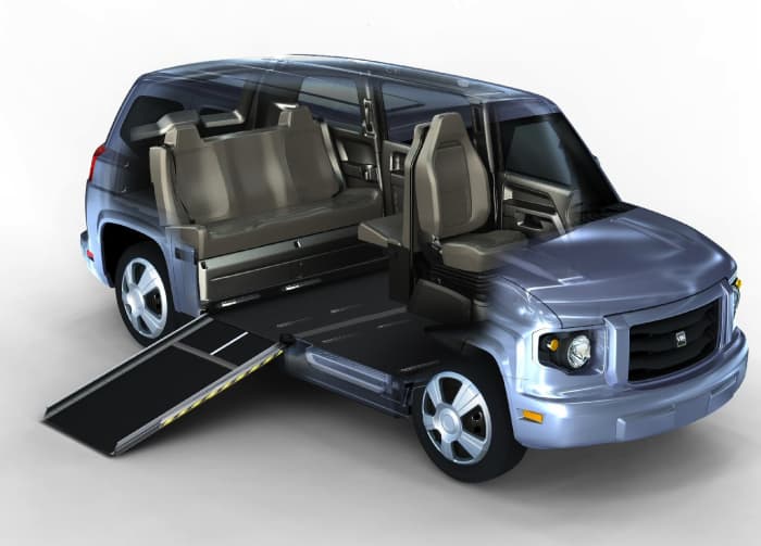 MV-1 with a wheelchair ramp