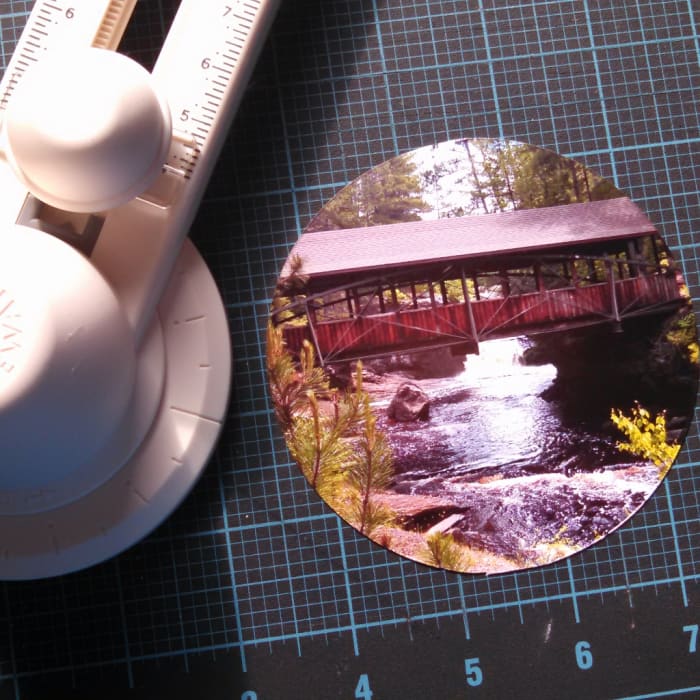 It was a beautiful photo of the covered bridge over the falls. I loved it even more in the round.