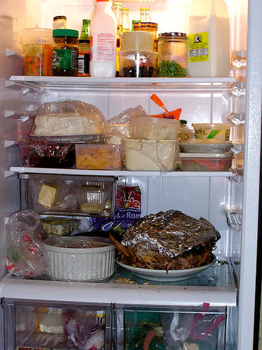 Plan your perishable food purchases so your fridge has enough room to hold them and potential leftovers on a daily basis.