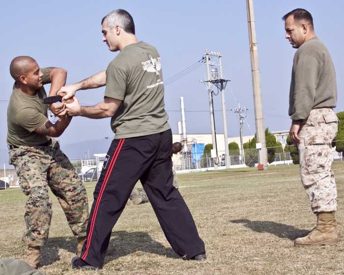 Krav Maga joint lock and disarm.
