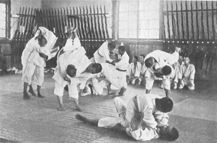 Jujitsu practice, circa 1920.
