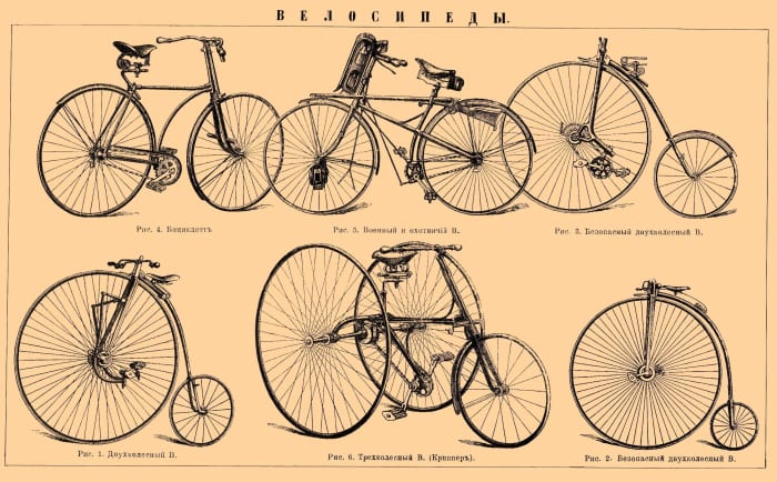 Examples of the types of bicycles that would have been similar to those used on one of the first reported cycling tours from Liverpool to London.
