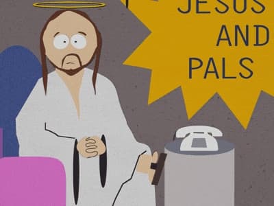 I won't post a pic of the Prophet Mohammed, but maybe I can get away with this one of Talk Show Host Jesus, just to show folks that it is not impossible to laugh at yourself or your ideals.
