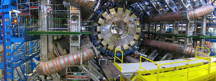 The ATLAS experiment at the Large Hadron Collider. We can measure the God particle, but we can't measure God.