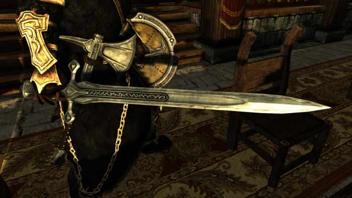 Skyforge Weapons by Dreogan updates the graphics of all Skyforge weapons in Skyrim. Picture courtesy of Skyrim Nexus, Bethesda and Zenimax.