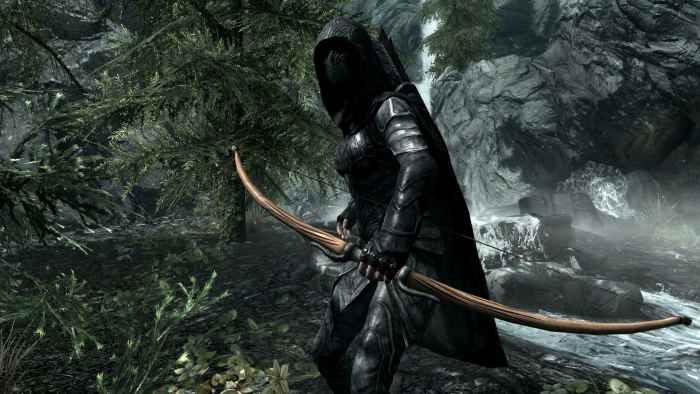 Bow of Shadows by Artisanix adds a Morrowind inspired bow to Skyrim. Picture courtesy of Skyrim Nexus, Bethesda and Zenimax.