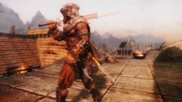 The Immersive Weapons mod by hothtrooper44 adds more than 200 new weapons to Skyrim. Picture courtesy of Skyrim Nexus, Bethesda and Zenimax.