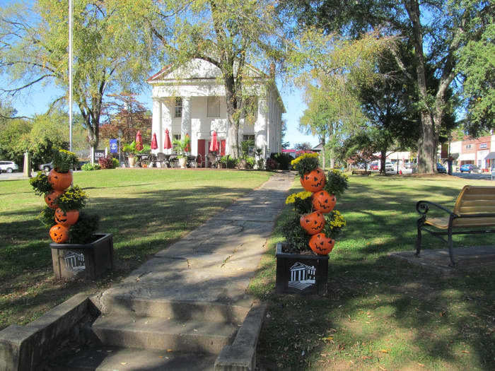 The beautiful Pumpkins and Flowers in the planters around town were provided by the Town of Pendleton and constructed by the Pendleton Garden Club. A great addition!