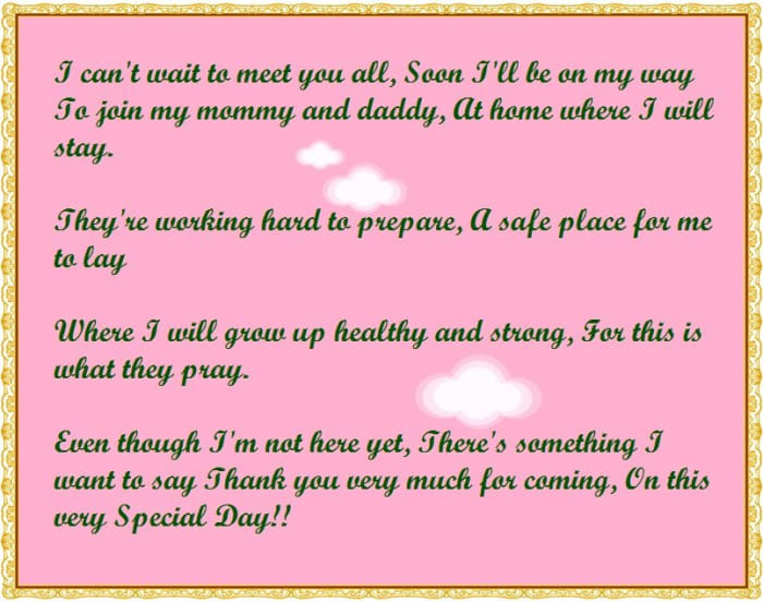 Baby Shower Thank You Poems from Unborn Baby - HubPages