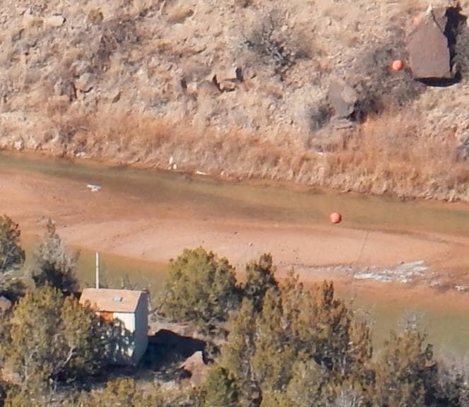 Coordinates 35.781082 -106.205805 Located a mile up river from the Ancho Canyon. We hope this area is searched soon. Unsure if it has been searched yet. UPDATE: Searched and cleared.