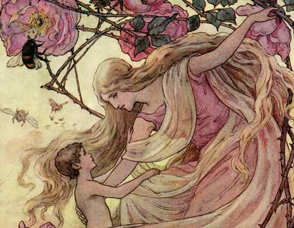Here we show a portion of 'The Rose greets the Child' - it is from the suite prepared by Frank C Pape published in ''The Story Without An End'' (1912).