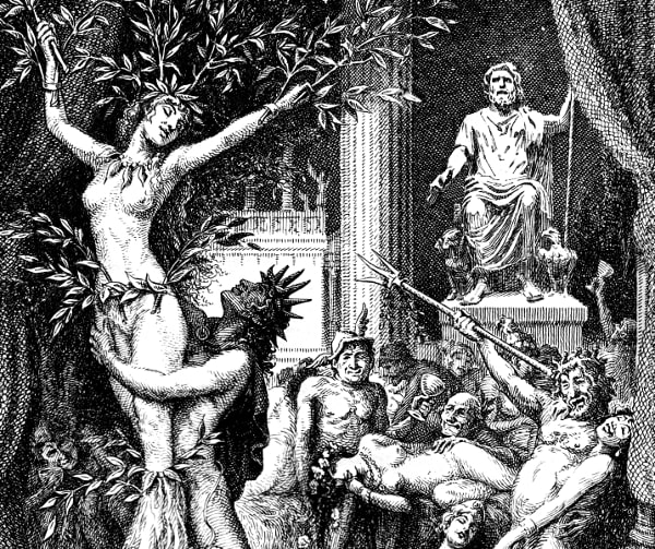 Here we show a portion of 'He personated Apollo himself' - it is from the suite prepared by Frank C Pape published in "Suetonius' Lives of the Twelve Caesars" (1930).