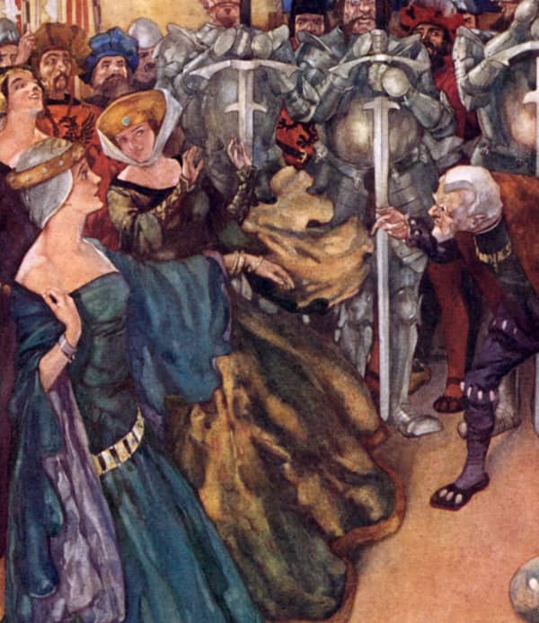 Here we show a portion of 'I can tell a woman's age in half a minute - and I do' - it is from the suite by William Russell Flint published in "Savoy Operas" (1909).