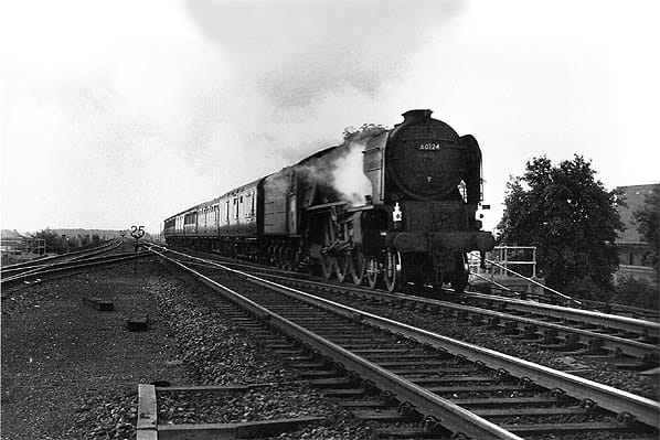 Class A1 Pacific heads a 'down' Liverpool-Newcastle express past Cordio Junction at the south end of Northallerton (near Boroughbridge Road) in 1964